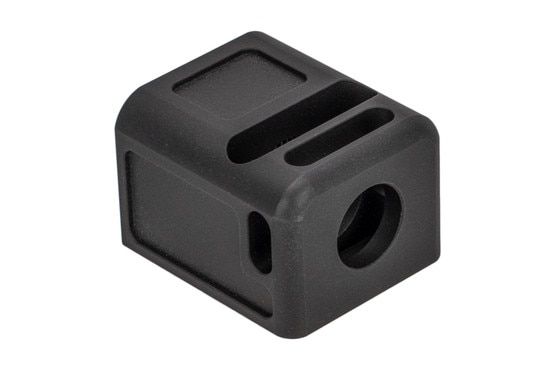Primary Machine 9mm Stealth Comp for OEM Glock handguns with 1/2x28 threaded barrels is black anodized